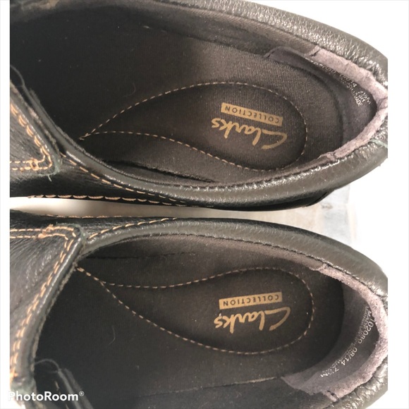Clarks black slide on women’s shoes - Picture 5 of 8